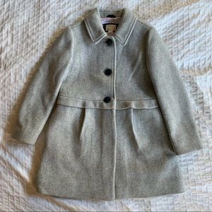 Crewcuts Girls Pleated Light Gray Wool Dress Coat